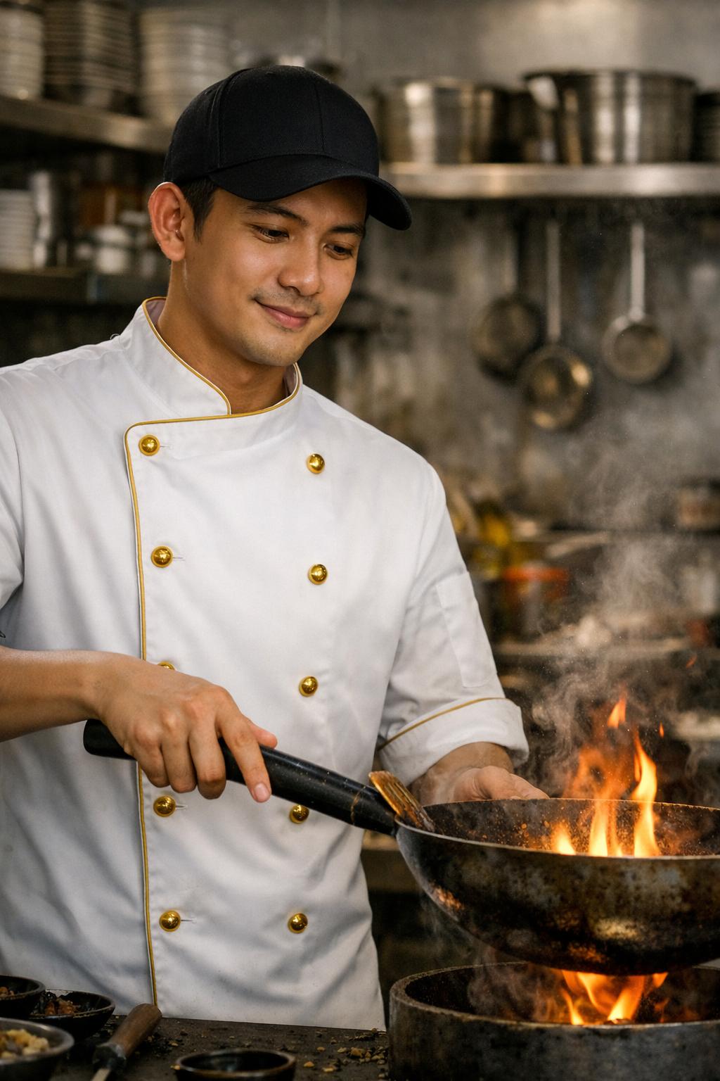 Chef preparing a dish